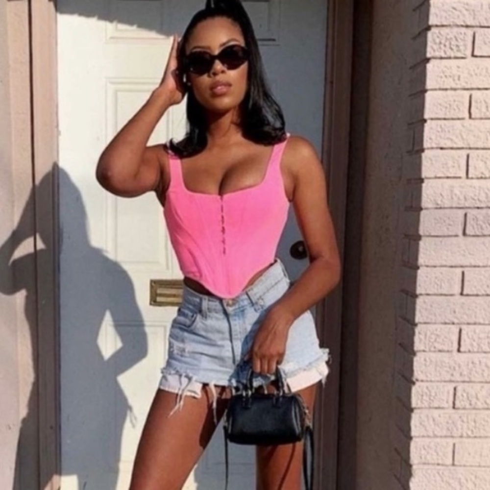 House of CB Frangelica Pepto Pink Boned Corset size Medium M sold out on website